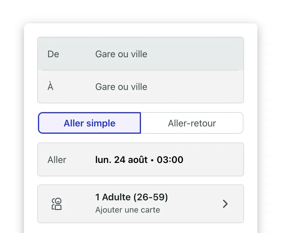screenshot of trainline.com website